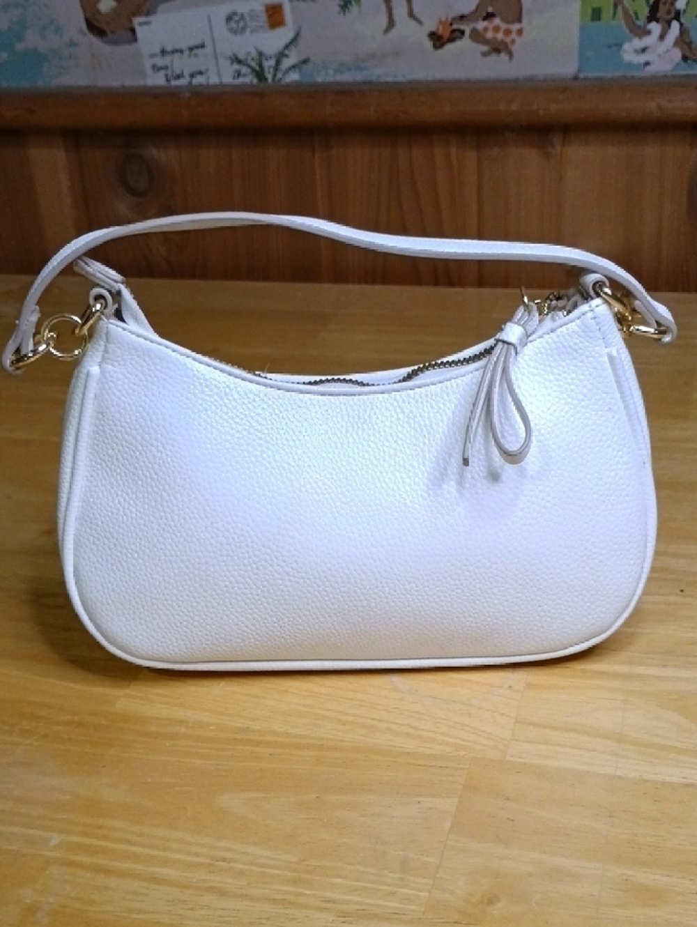 Nanette Lepore White Faux Leather Shoulder Bag - Classic Women's Handbag - Picture 2 of 5